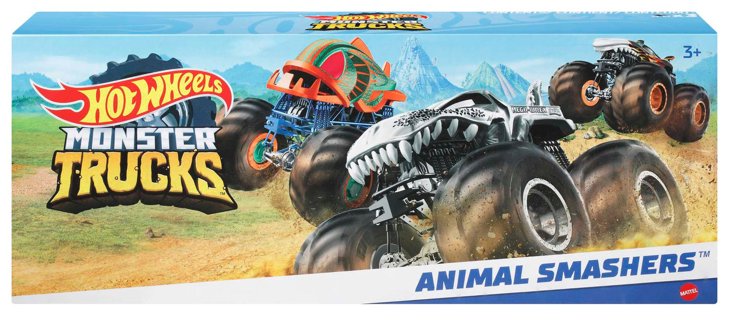 Hot Wheels Monster Trucks Creature 3-Pack, 3 Toy Trucks For Kids 3 Years Old & Up