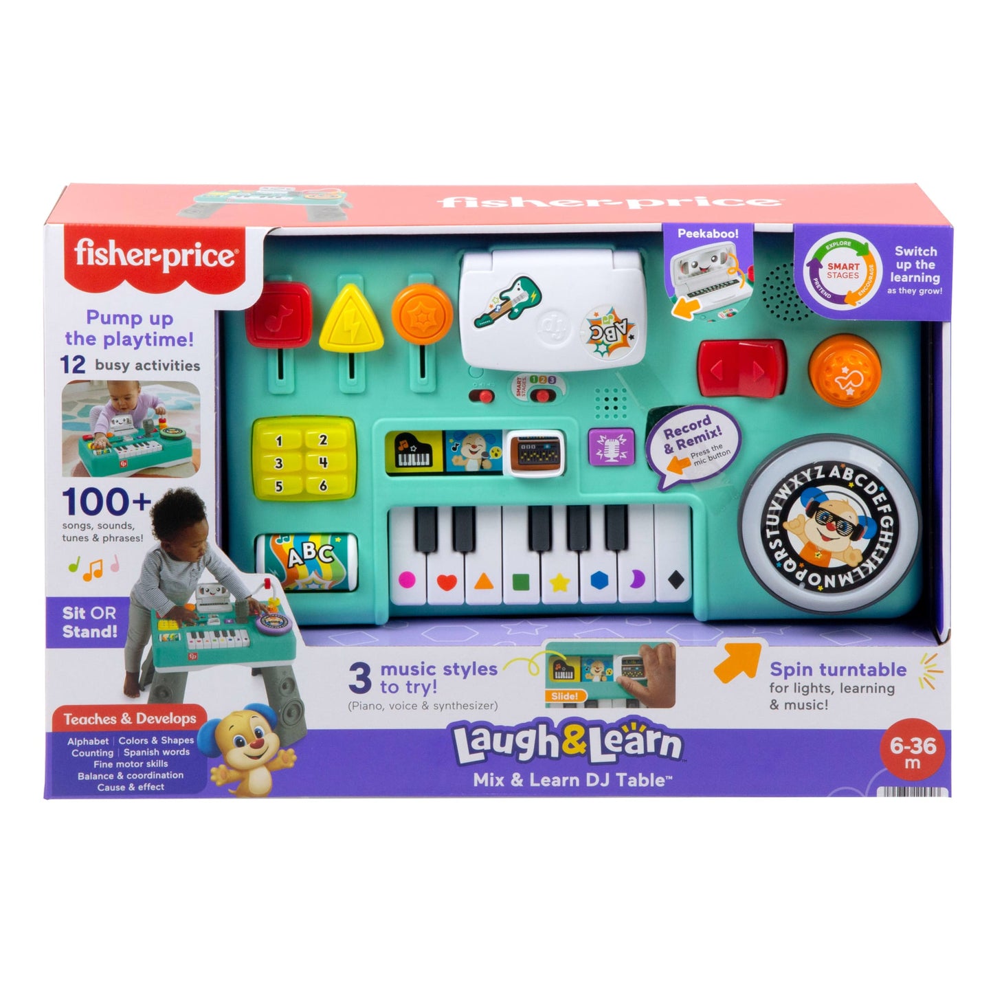 Fisher-Price Laugh & Learn Mix & Learn DJ Table, Musical Learning Toy For Baby & Toddler
